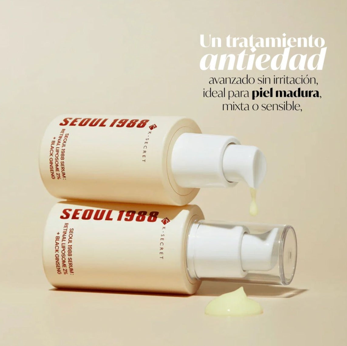 K-SECRET Seoul 1988 Serum | Retinal Liposome 2% + Black Ginseng | Antiarrugas, Firmeza & Renovación de la Piel