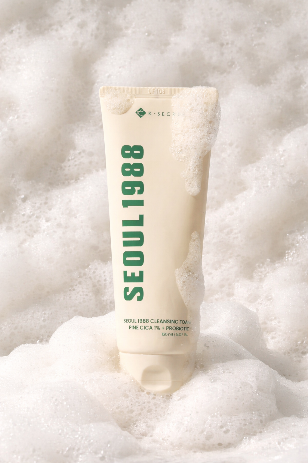 K-SECRET Seoul 1988 Cleansing Foam - Jabón en Espuma | Pine Cica 1% + Probióticos | Limpieza Suave & Calmante