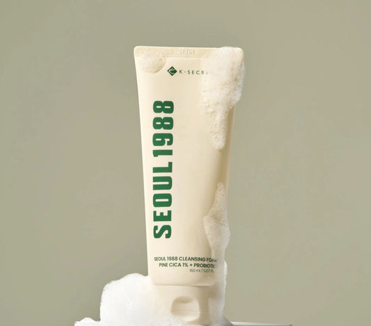 K-SECRET Seoul 1988 Cleansing Foam - Jabón en Espuma | Pine Cica 1% + Probióticos | Limpieza Suave & Calmante