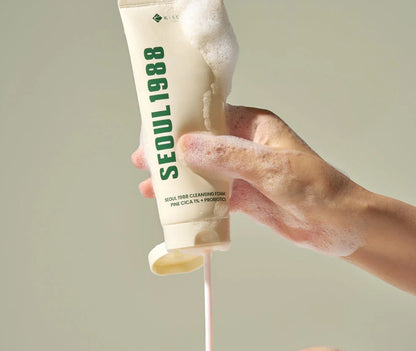 K-SECRET Seoul 1988 Cleansing Foam - Jabón en Espuma | Pine Cica 1% + Probióticos | Limpieza Suave & Calmante