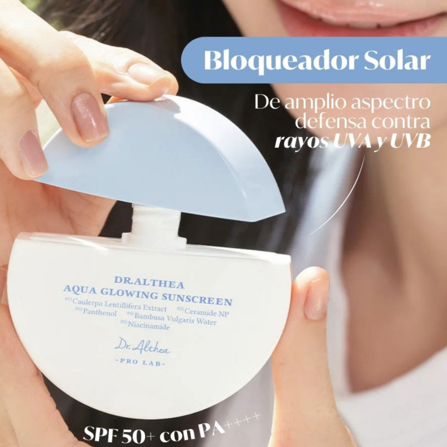 Dr. Althea Aqua Glowing Sunscreen | Protector Solar SPF50+ Ligero, Luminoso e Hidratante
