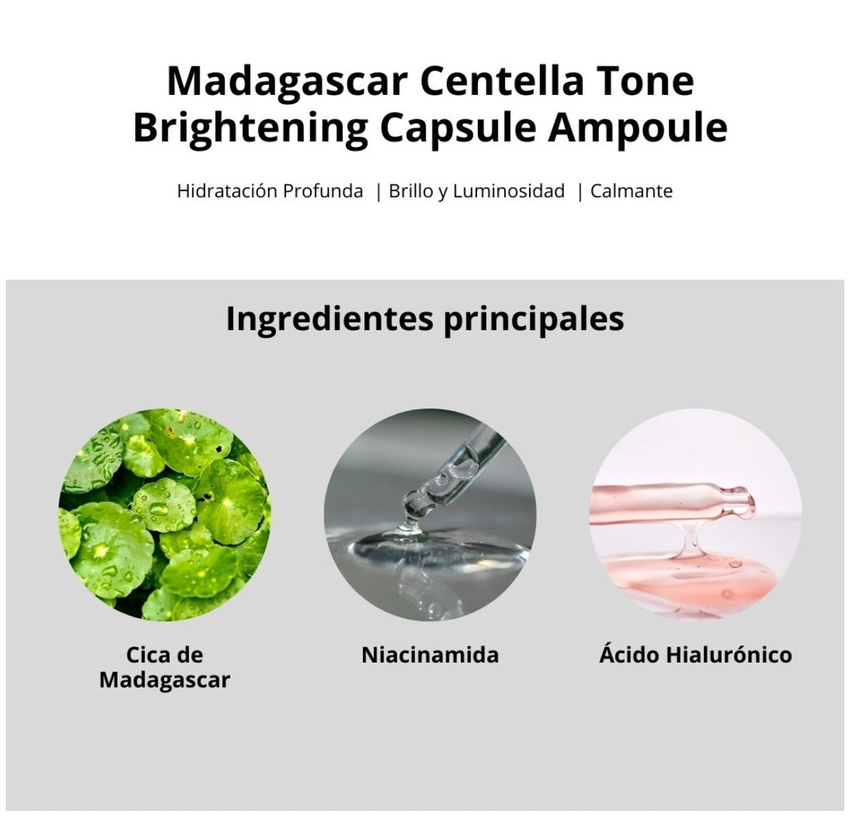 SKIN1004 – Madagascar Centella Tone Brightening Capsule Ampoule | Iluminador, antimanchas y calmante