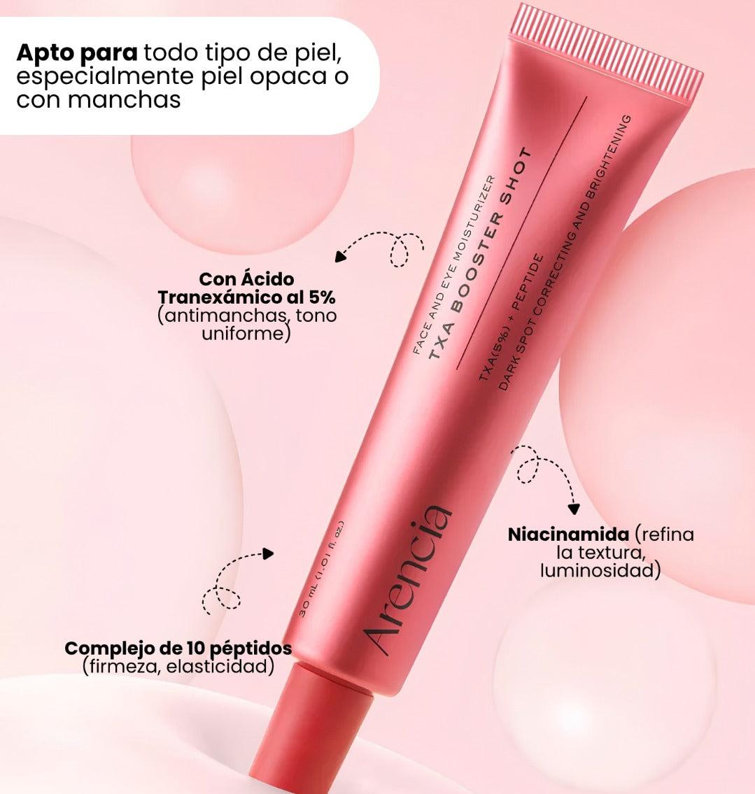 Arencia TXA Booster Shot | Sérum Antimanchas con Ácido Tranexámico 5%