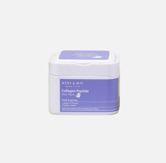 Mary&May Collagen Peptide Vital Mask | Mascarillas de Colágeno y Péptidos 30 Unidades