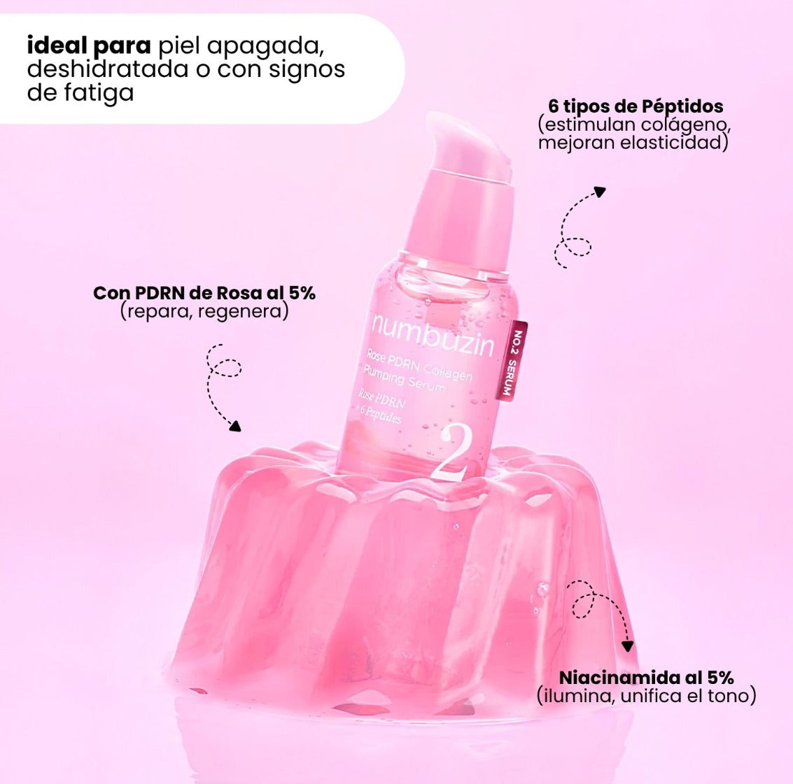Numbuzin No.2 Rose PDRN Collagen Plumping Serum | Sérum PDRN de Rosa y Colágeno
